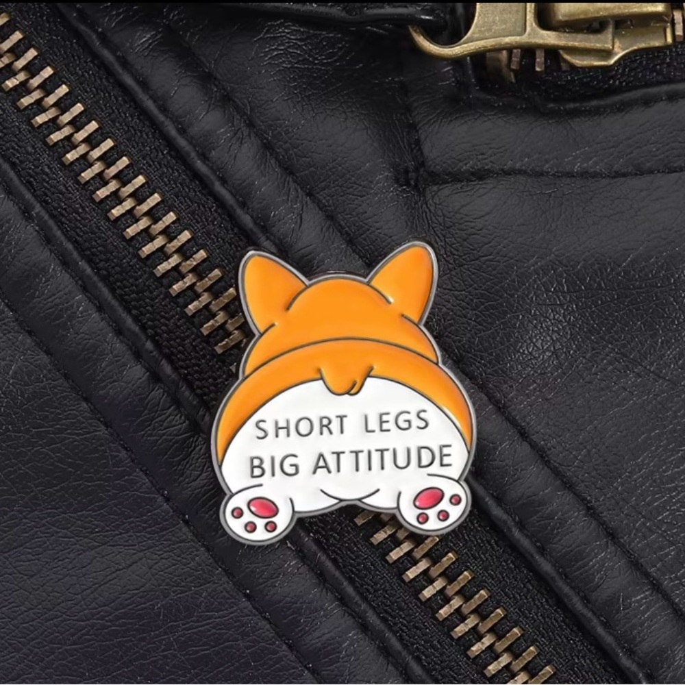 Corgi Enamel Pin with Fun Quote - Picture 2 of 4